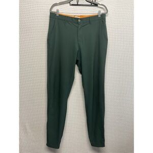 Macade Golf Mens Slim Fit Jogger Pants Forest Green 34 Long  Ankle Zip Stretch